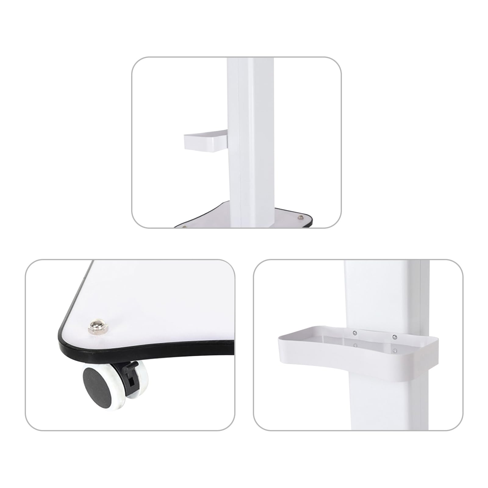 Carrello portatile portatile carrello speciale per parrucchiere, carrello cosmetico multifunzione con grande capacità, carrello bianco con manico e ruote