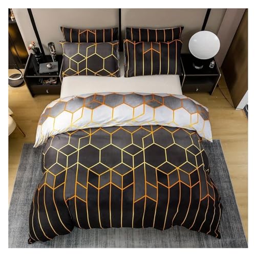 Couvercle de couette à microfibre lavable : parure de lit rétro 4 pièces confortable