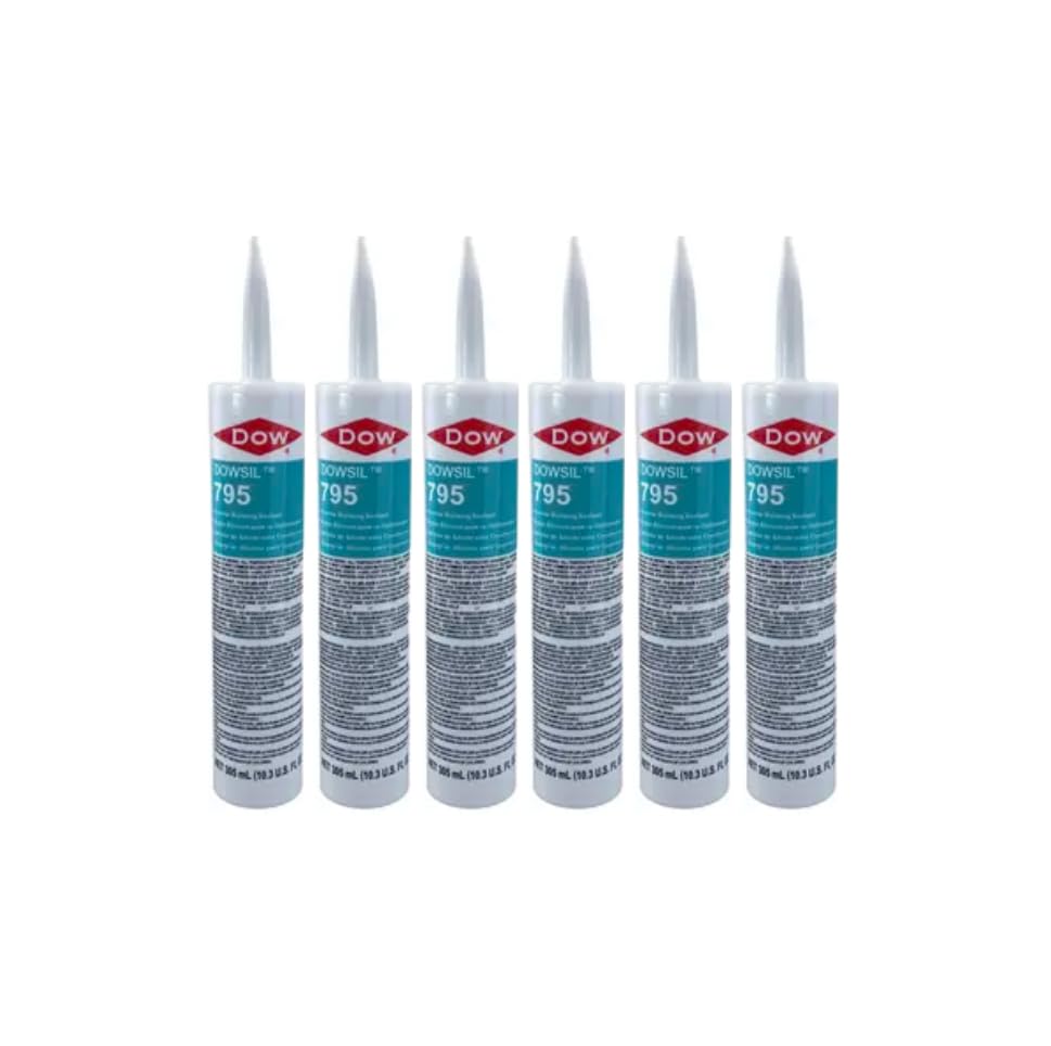 Dow Corning 795 Silicone Building Sealant - 10.3 oz. Cartridge - Limestone - 6 Pack