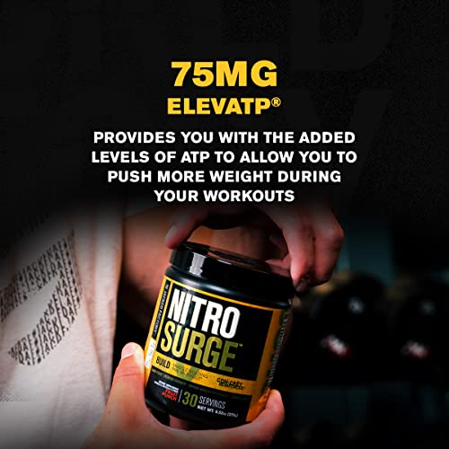 Nitrosurge Build Pre Workout With Creatine For Muscle Building - Con Cret Creatine Pre Workout Powder & Elevatp For Intense Energy, Powerful Pumps, & Endless Endurance - 30 Servings, Cherry Limeade #TOP5