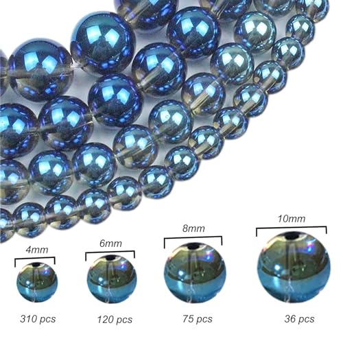 FAPUMOE Blue Round Crystal Glass Beads for Jewelry Making (4/6/8/10mm) - Image 2