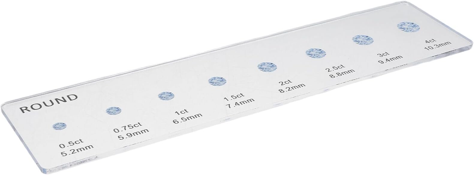 SEWACC Diamond Shape Guide Selector Round Diamond Size Chart Kit – Ring Measuring Ruler with Visual Comparison for Jewelry Designers and Home Use in Engagement Ring Crafting
