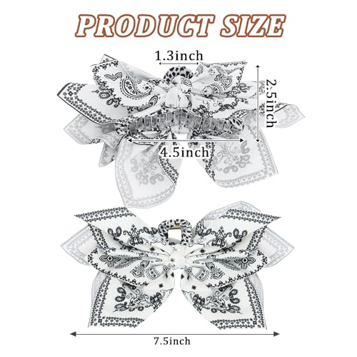 Pinces à cheveux extra larges à nœud bandana style bohème chic
