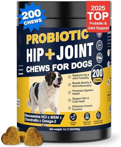 Hip and Joint Supplement for Dogs Dog Probiotics Glucosamine Chon...