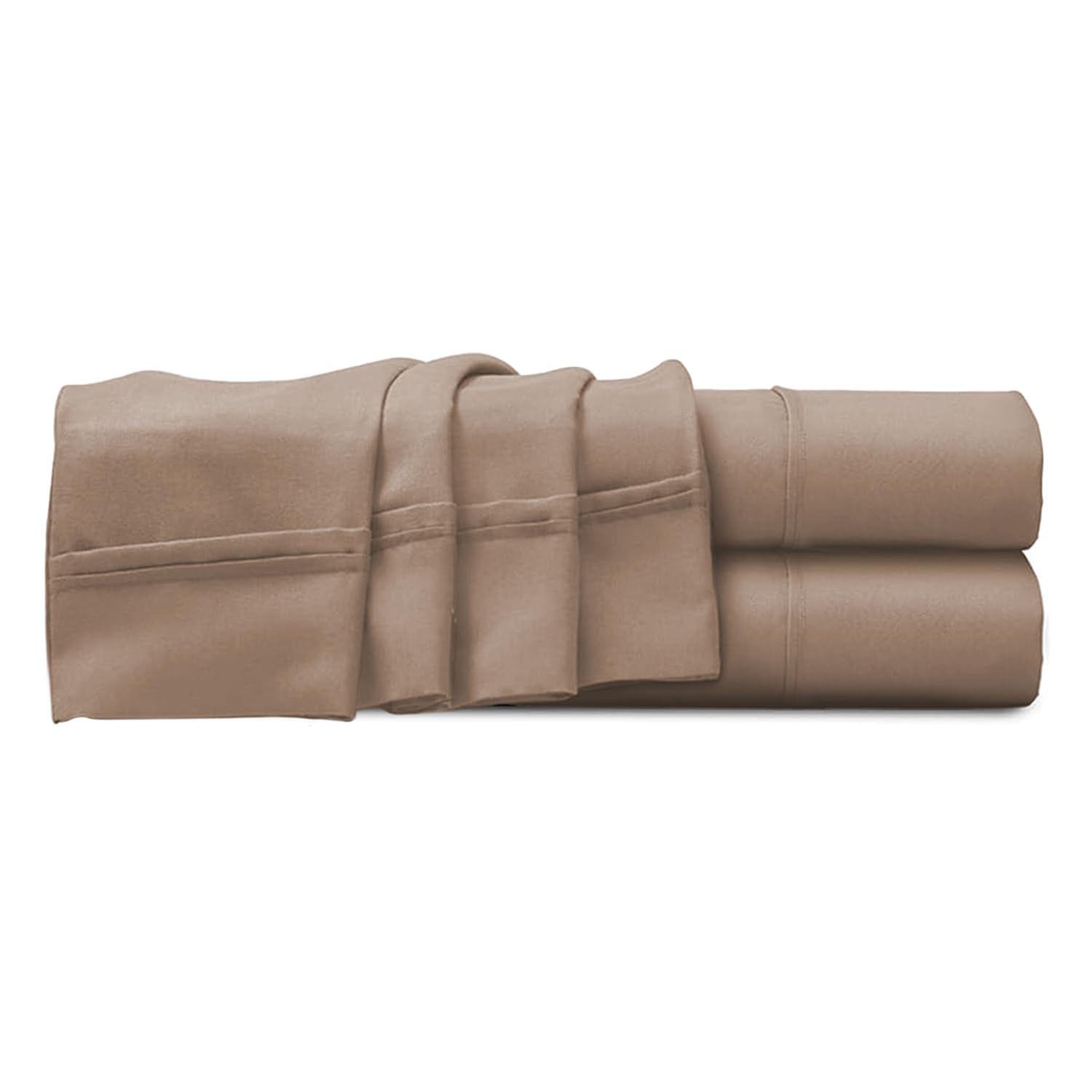 Imperial Rooms King Size Flat Sheet 200 Thread Count 100% Egyptian Cotton Soft Bed Top Beige Sheets 2 Pack Hotel Quality — image 1