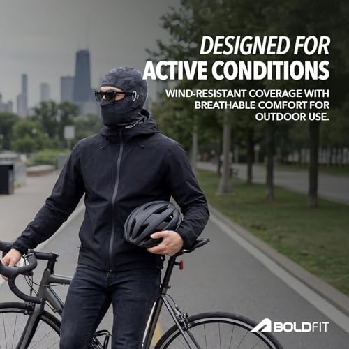 Image of Boldfit Balaclava for Men Full Face Mask for Women Breathable Quick Dry Ski Mask Bike Riding, Cycling & Winter Sports Face Cover Dust, Sun, Cold & Pollution Protection Stretchable Under Helmet Mask