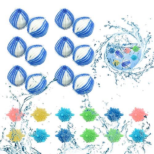 Preisvergleich Produktbild LATTCURE Waschmaschine Trockner Ball, Waschbälle, 10 Stück Waschkugeln Fusselbälle Reinigungs Ball, Wiederverwendbare Haustier Haarentferner, Tierhaarentferner Waschmaschine, Haarentfernung