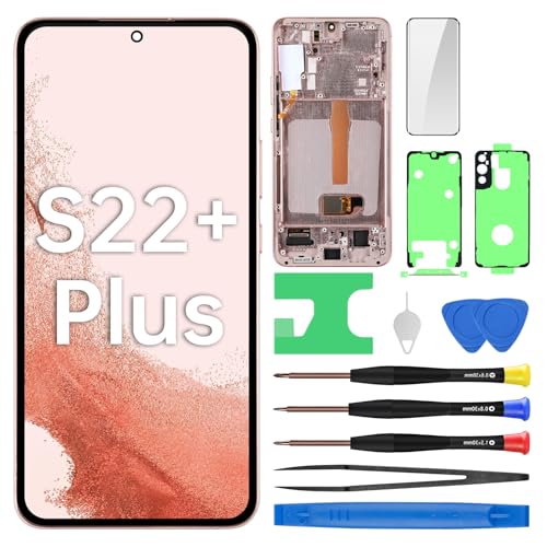 Image of for Samsung Galaxy S22+ Plus AMOLED Screen Replacement | OLED Display Touch Digitizer Full Assembly with Pink Gold Frame and Side Button Glass Repair Tools Kit SM-S906U SM-S906U1