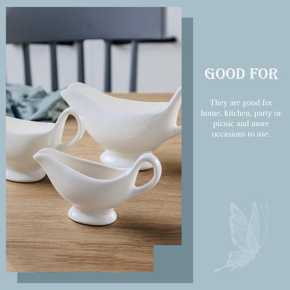 Yardwe Set 2 Barche Condimento Ceramica 6.5 Pollici Con Manico Contenitori Per Salsa Aceto E Spezie Ideali Per Cucina Casa E Ristorante