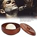 XHTLLO Professional Wooden Shaving Brush Bowl Mug for Shave Soap Cream with Rubber Wood Texture