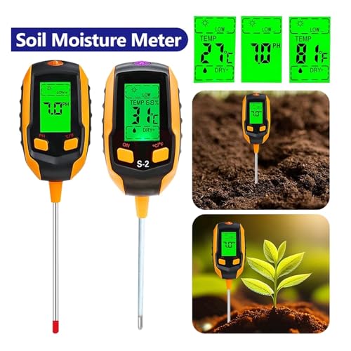 NJBVRS 5 in 1/4 in 1 Household Potted Pot Soil Tester PH Detector Acidity Meter Illuminance Meter Temperature Hygrometer Moisture Meter(4 IN1) by NJBVRS - Image 3