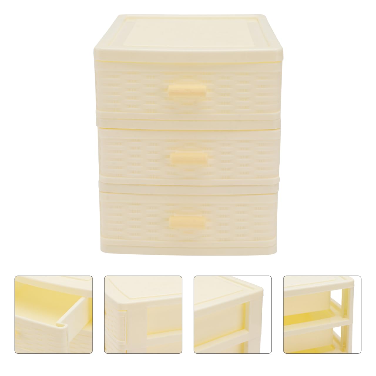PRETYZOOM Multi-Layer Desktop Storage Box 3 Drawers Compact Jewelry Case for Lipstick Nail Polish Cosmetic Organiser 6.69X5.98X5.31 Inch Space-Saving Beauty Storage - Image 4