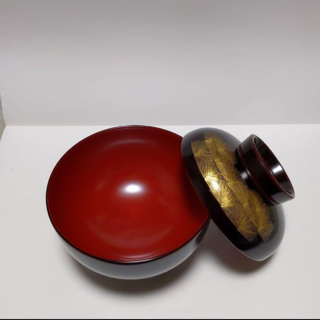 【川連漆器】雑煮椀 溜内朱 若松 川連漆器雑煮椀 溜内朱 🏋 【フローラル】 若松