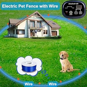   Basic-In-Ground-Pet-Fence-Underground-Electric-Pet-Fence-System-with-Waterproof-and-Rechargeable-Training-Collar-Electric-fence-for-Dogs-Deep-Blue-Kit