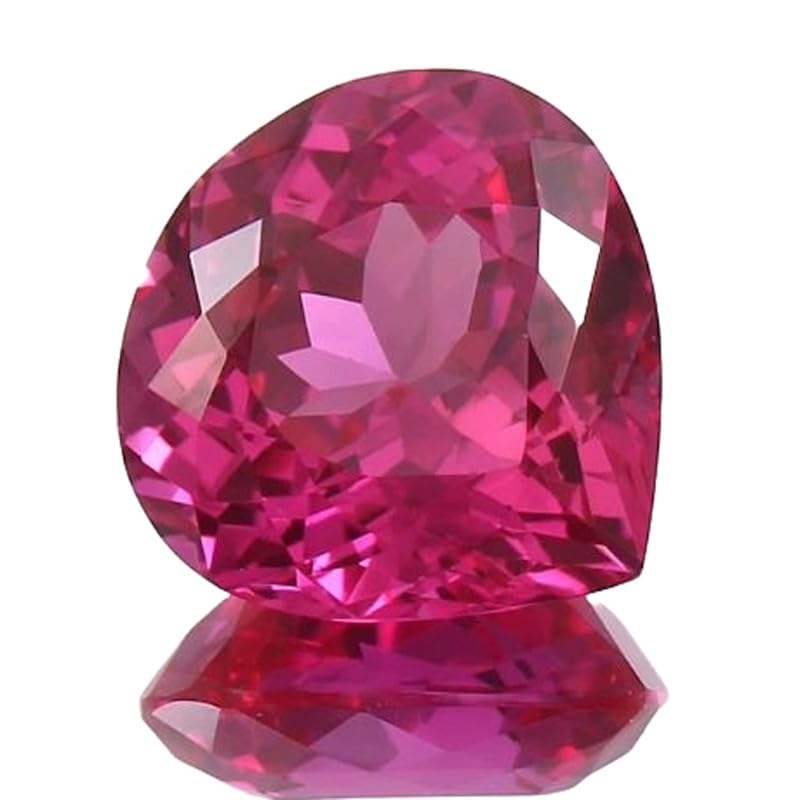 Saphir rose taillé en poire 10mm pour remplacer ou réparer un pendentif
