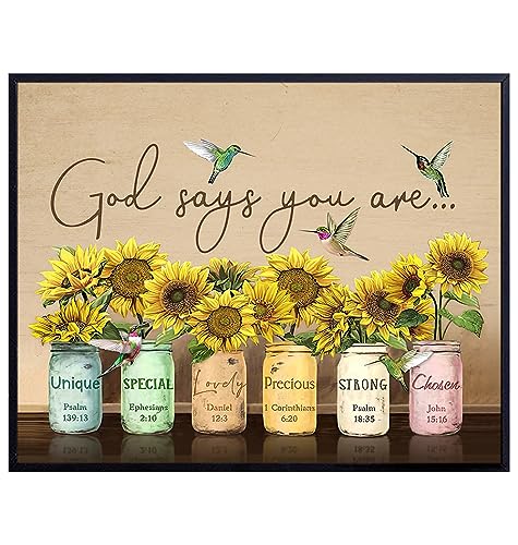 Christian affirmation Wall Art LARGE 11x14 - Inspirational Bible Verse