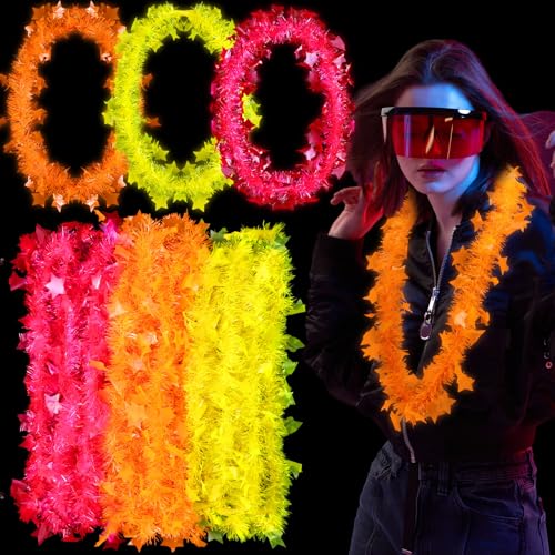 Norme 18 Pcs Glow in The Dark Necklaces Supplies, 15.75'' Neon Fluorescent Light up Necklaces for Women Men Adult, Glow Photo Prop Blacklight Favors for Festival Birthday Wedding Disco Gathering