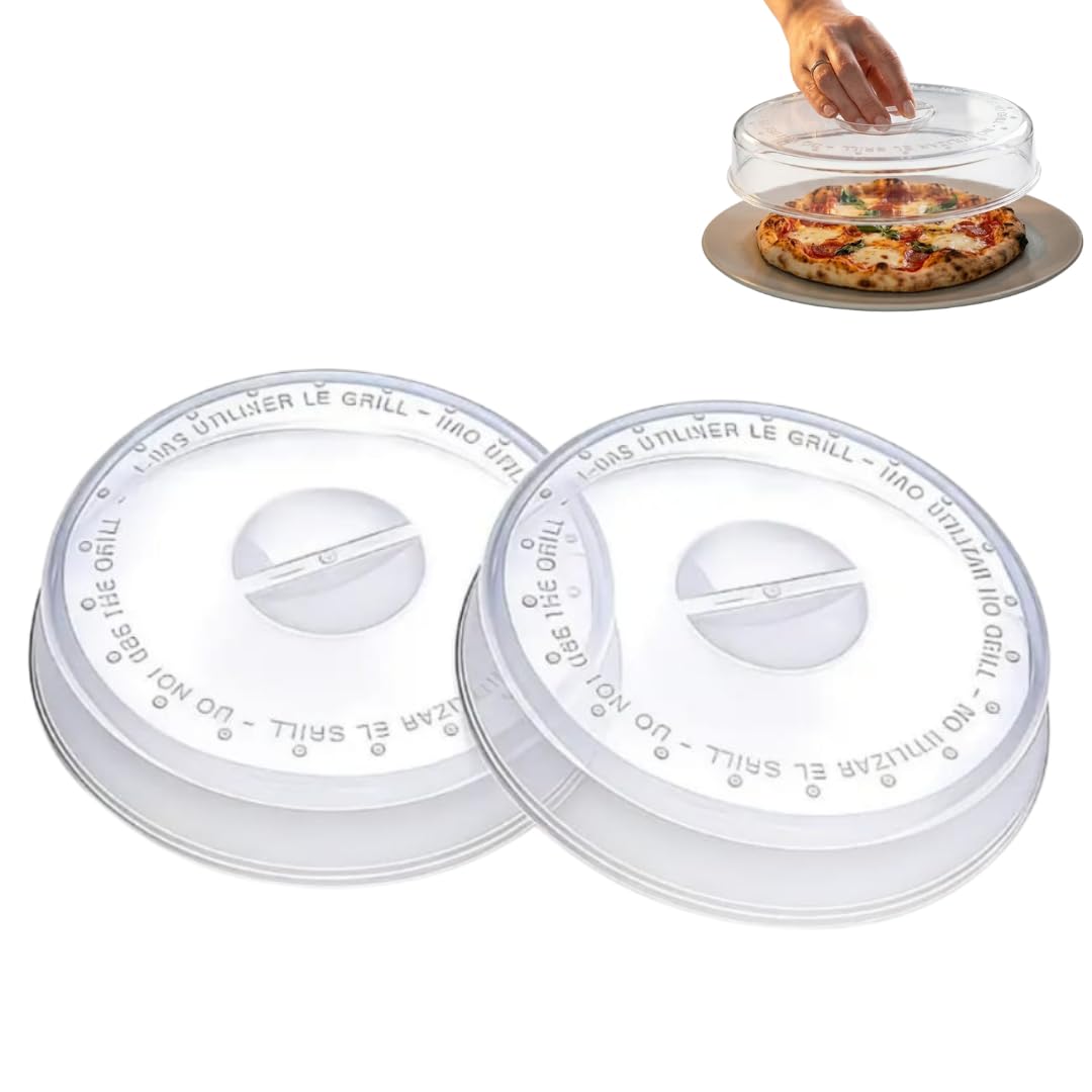 Set de 2 tapas microondas - 24 cm Diámetro, Libre de BPA - Tapaderas de microondas - con Orificios de Vapor, Multiusos.