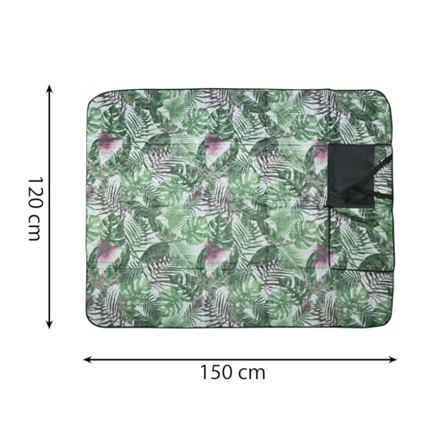 Idena 50133 - Picknickdecke, ca. 120 x 150 cm groß, für 2 Personen, leichte Campingdecke aus Polyester mit Tragegurt und Tasche