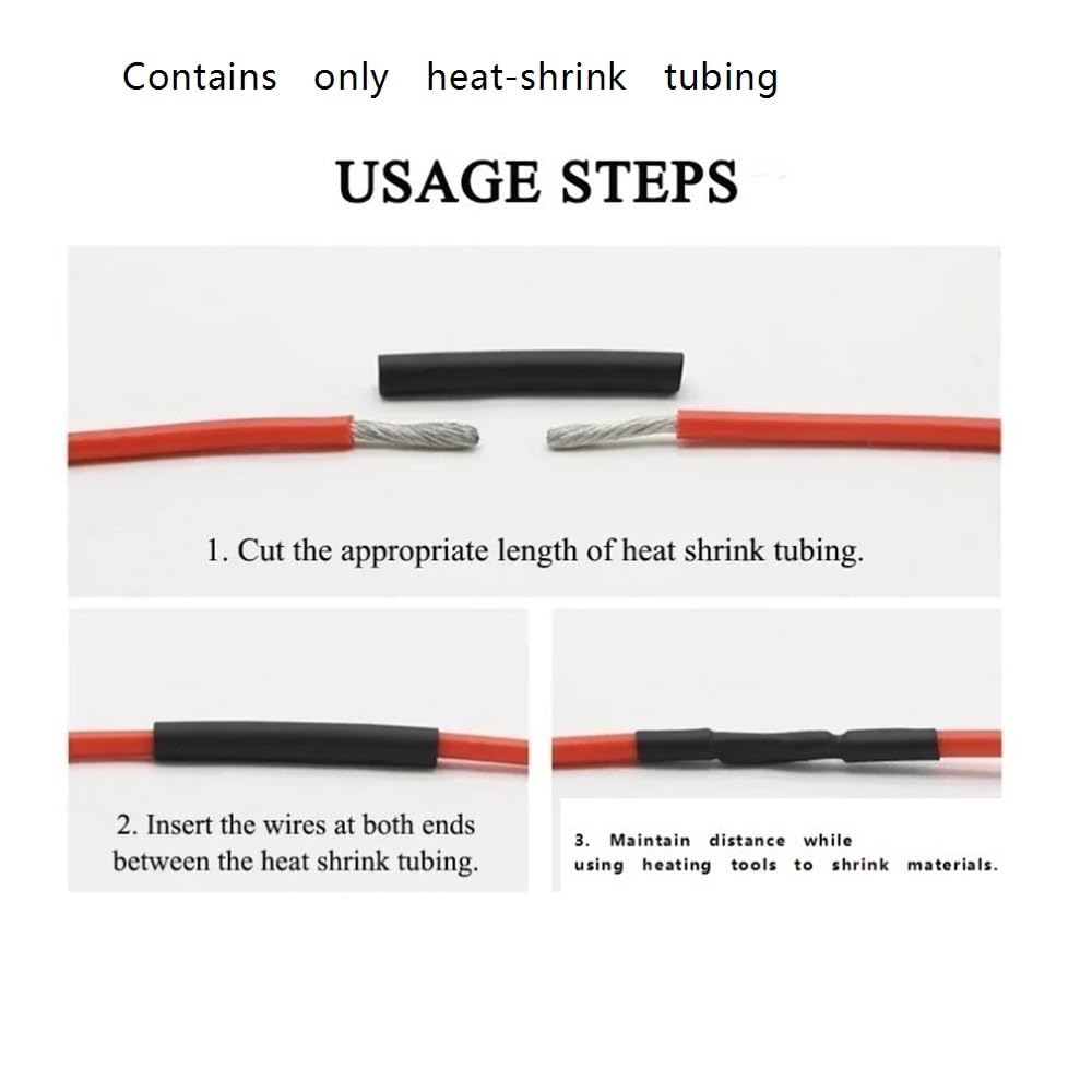 Tubo termorretráctil de poliolefina 3:1 sin Pegamento, Negro, Forma Larga, Funda Protectora for Cable, 1 Pieza(50MM*5METERS)