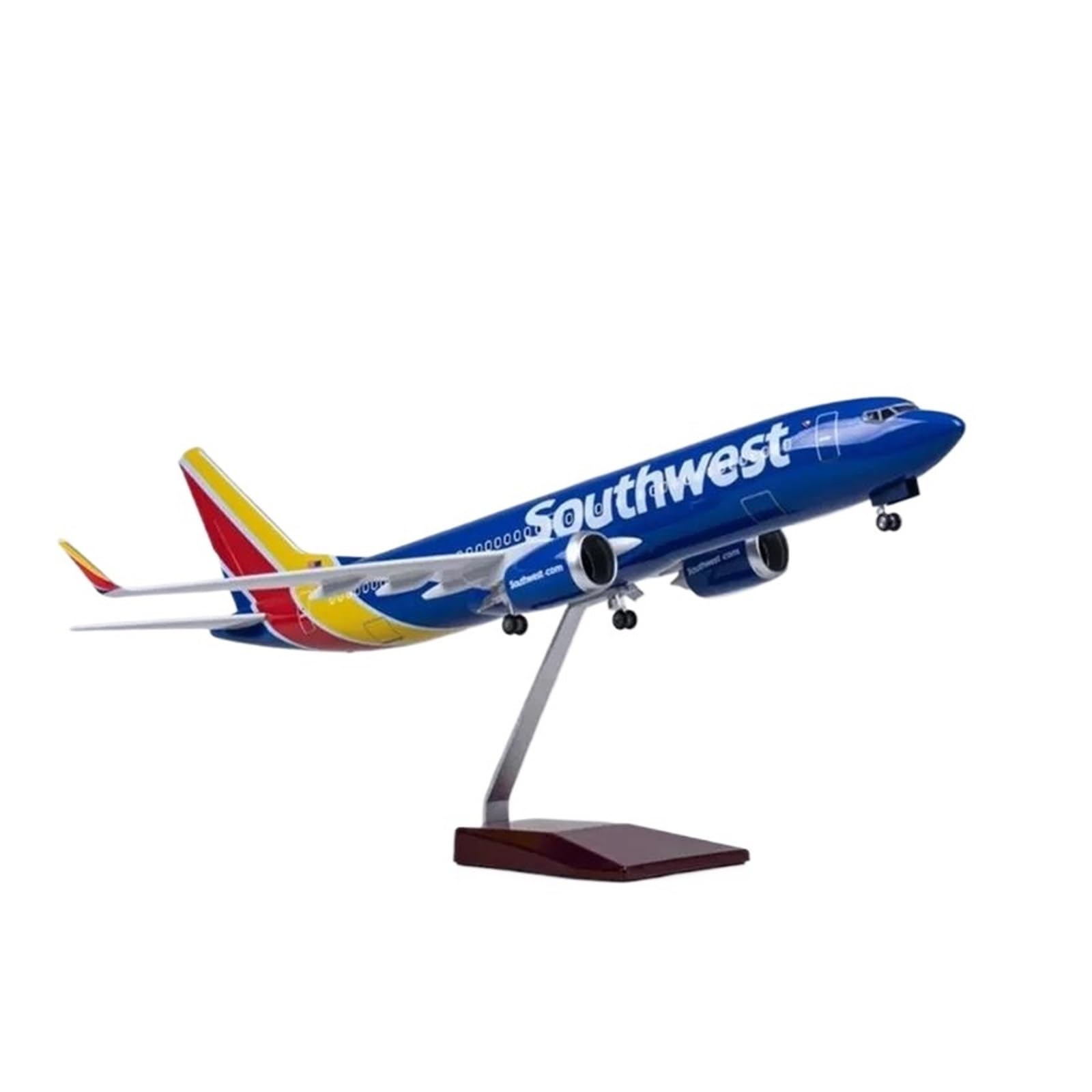 Odlewane zabawki samolotowe w skali 1/85 dla modelu samolotu serii 737 B737 Southwest Diecasting żywica kolekcja samolotów klasyczny model do zbierania i wyświetlania (ze światłem)
