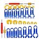 Glarks 16Pcs Fuel Line Disconnect Removal Tool Set Compatible with Most Ford/GM/Chrysler/Mazda Includes 1/4 5/16 3/8 1/2 5/8 3/4 7/8 Inch Master Quick Disconnect Tool