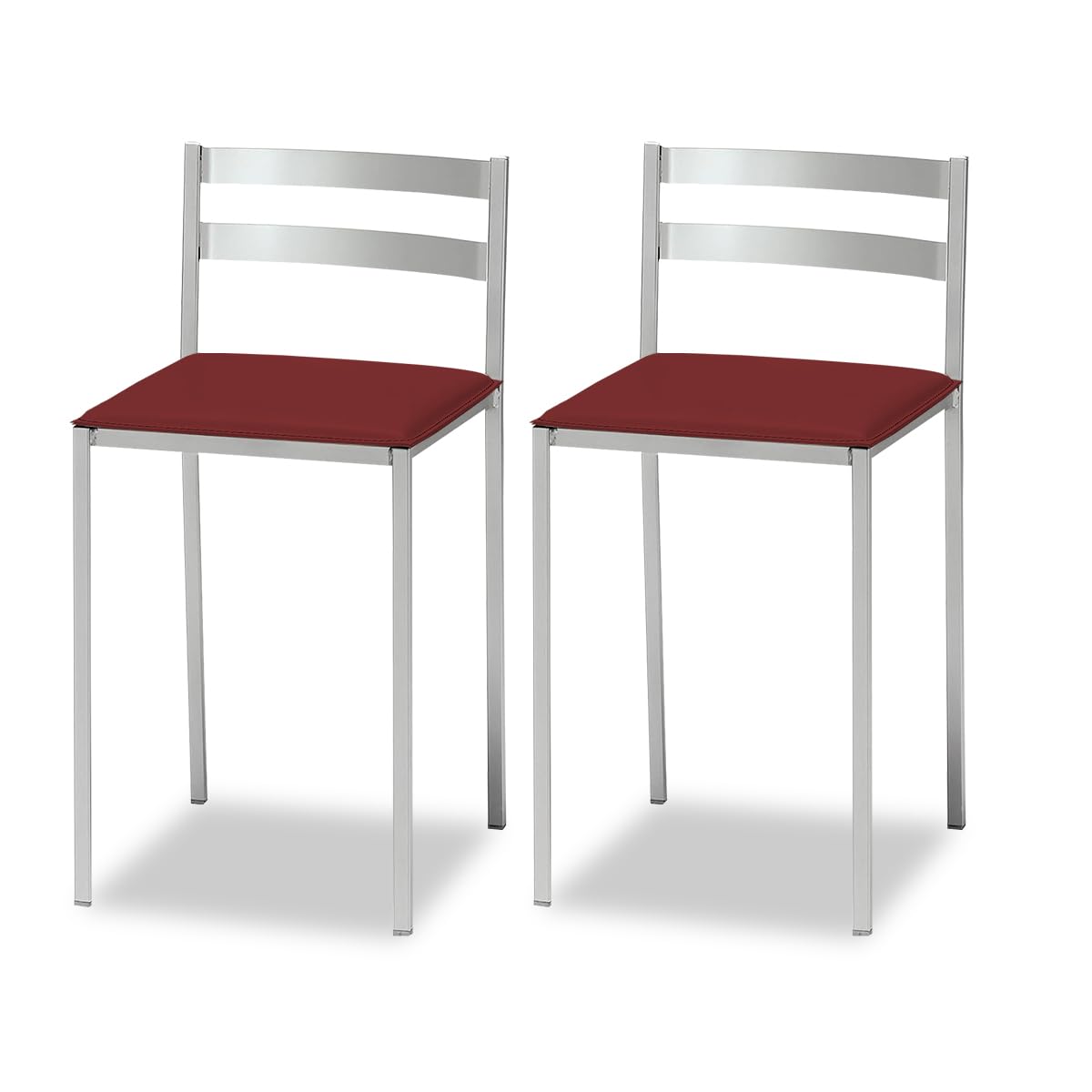 Tabourets de cuisine en aluminium ASTIMESA au design bordeaux épuré