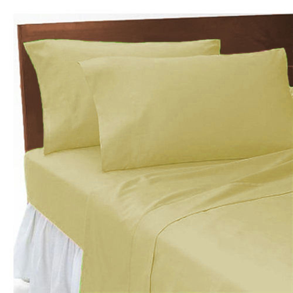 Goldstar Lemon Goldstar® Flat Sheet Single Size Polycotton Plain Dyed Bed Linen