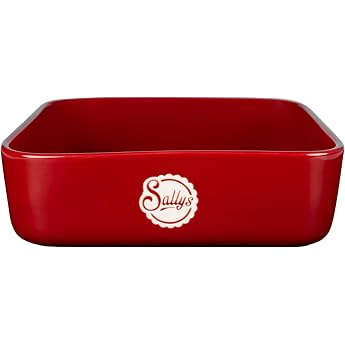 Sallys Stoneware Rectangular Oven Dish, 23.5 x 23.5 x 7 cm, Casserole Dish Made of Natural Materials, Scratch and Cut Resista