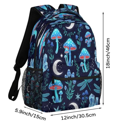 Mochila para laptop de 15.6 pulgadas ligera con estampado de hongo 2