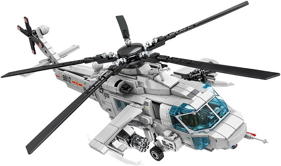 FULHOLPE Helicopter Building Block Set with 5 Minifigures, 935 Pcs