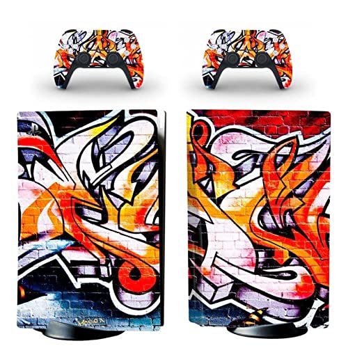 �ی� For PS5 Skin Disc Edition Anime Console and Controller Vinyl Cover Skins Wraps for Version(9616) �C�A�Ȃ��A�c�����Ȃ�(1)