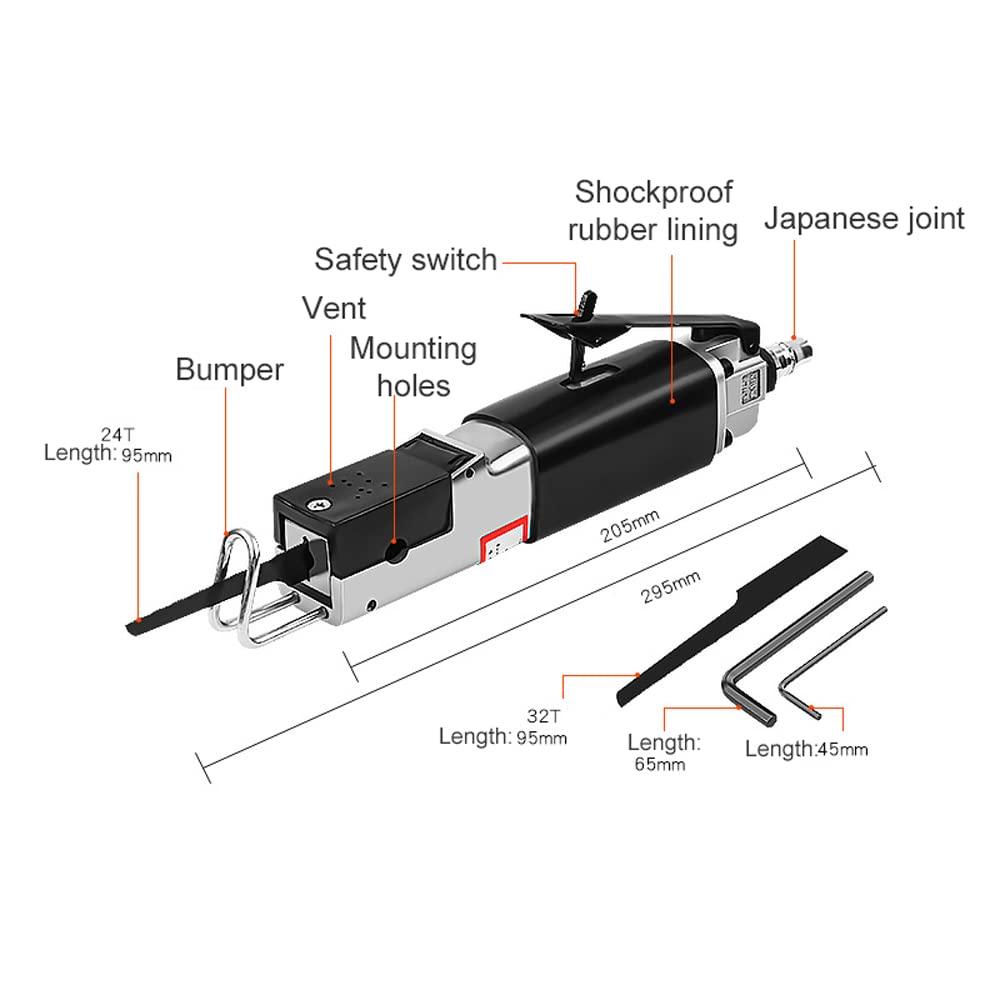 YWBL-WH Sierra Neumática, Sierra Alternativa de Aire, Herramienta de Sierras Neumáticas para el Cuerpo, Cortador de Sierra para Metales de Alta Resistencia para Corte Automático de Chapa