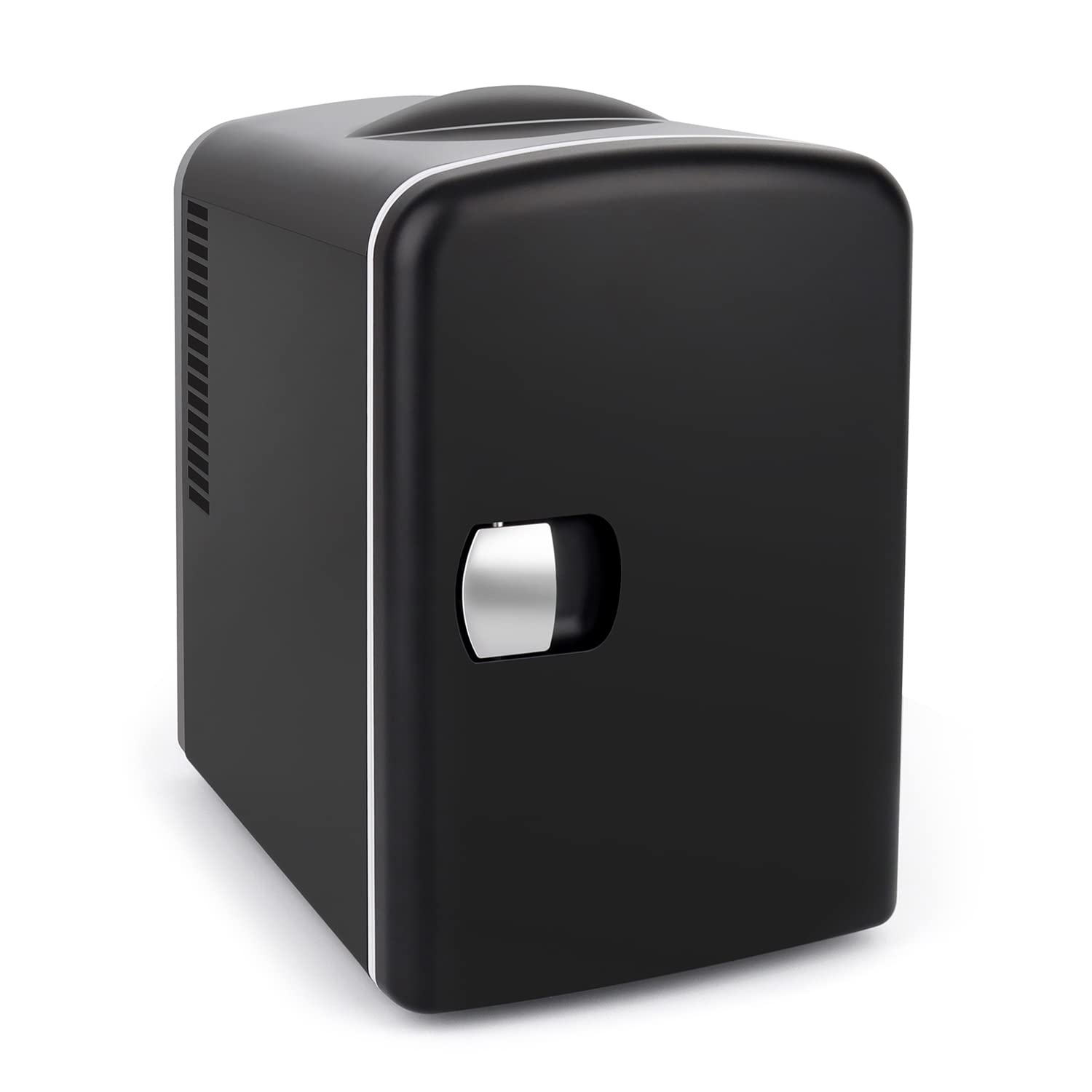 Living Enrichment Mini Fridge 4 Liter/6 Can Skincare Fridge, AC 120V DC 12V Portable Small Refrigerator Cooler and Warmer for Skincare, Foods, Medications, Bedroom, Travel and Car - Black - Black Refrigerator