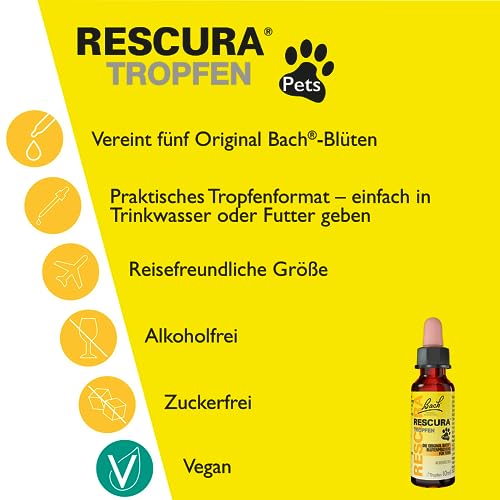 Bachblüten Original Bach RESCURA Pets Doppelpack 2 x 10 ml| Bachblütenmischung für Tiere | Original nach Dr. Edward Bach | ehemals Rescue