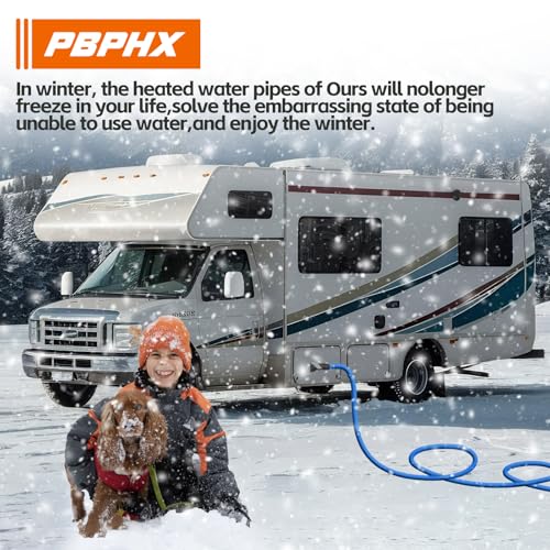 50FT Heated Water Hose for RV,Heated Drinking Water Hose with Thermostat,Lead and BPA Free,1/2"Inner Diameter,Temperatures Down to -40°F Self-Regulating,Blue Appearance by PBPHX - Image 6