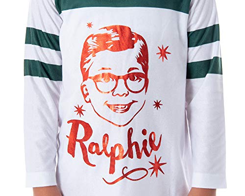 INTIMO A Christmas Story Girl's Ralphie Raglan Striped Sleeve Nightgown Pajama Sleep Shirt4