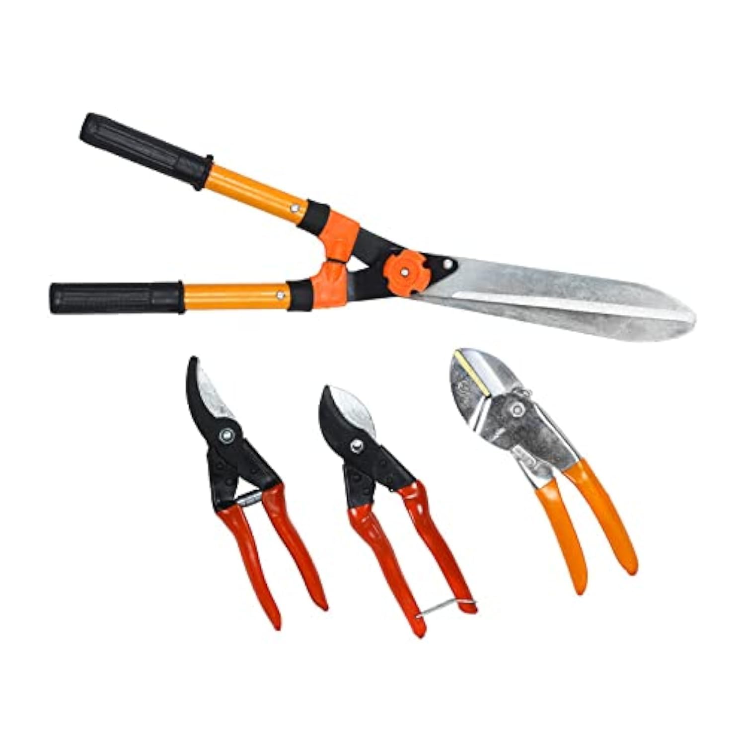 SPYLARKS™ Garden Tool Set Combo Orange Hedge Shear, Garden Shears, Garden Pruner, Gardening Cut Tools + Garden Scissor, Garden Shears Pruners Scissor, Cutter(Set of 4) (B09Q1F94J2) Amazon Price History, Amazon Price Tracker