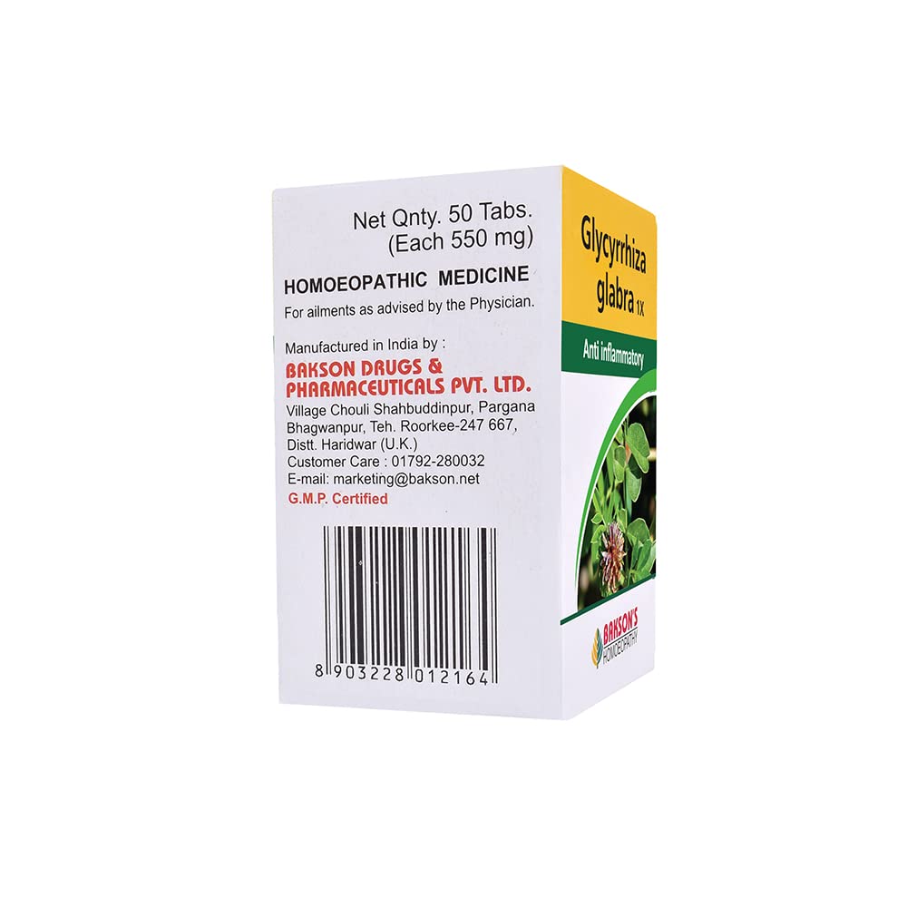 Dr. Bakshi's BAKSON'S HOMOEOPATHY GLYCYRRHIZA GLABRA -1X-50TAB (Pack of 2) - Image 2 thumbnail