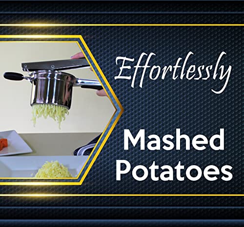 Stainless Steel Potato Ricer and Masher with 3 Interchangeable Discs, Heavy Duty, Premium Grade, Vegetable Ricer and Fruit Ricer, Great for Purees, Fruit Juicer, Baby Food Press Squeezer - Thumbnail 2