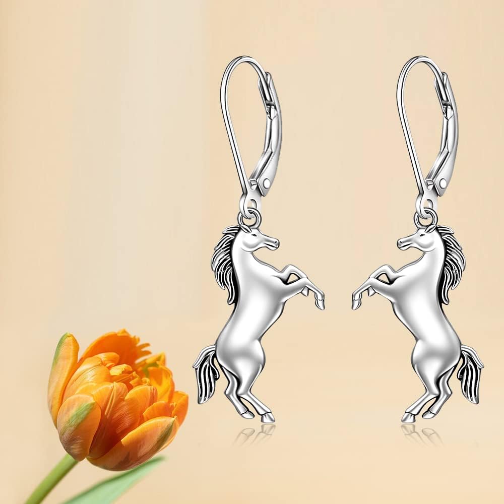 Horse Earrings Prancing Equine 925 Sterling Silver Horse Gifts for Women Back Western Equestrian Lovers Jewelry - Image 9