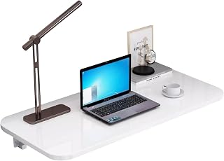 Laundry Folding Table Drop-Leaf Floating Desk with Spacious Surface Wood Material Steel Bracket No Table Legs Comfortable Space(White,120x30cm/47x12in)