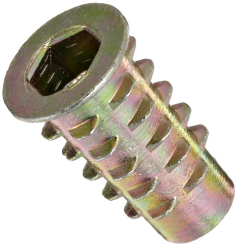 E-Z Lok Threaded Insert, Zinc, Hex-Flanged, M6-1.0 Internal Threads, 20mm Length (Pack of 50)