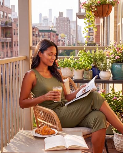 Image of Real Essentials 2 Pack: Women's Tank Top & Capri Pajama Set - Super-Soft Sleeveless Summer Loungewear (Plus Size Available)