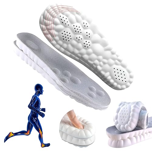 Image of 2 Pairs Cloud Insoles - 4D Cloud Technology Insole - Super Soft Comfort Insoles, U-Shape Memory Foam Insoles, Trim to Fit Inserts (Gray, Men: 12-13)