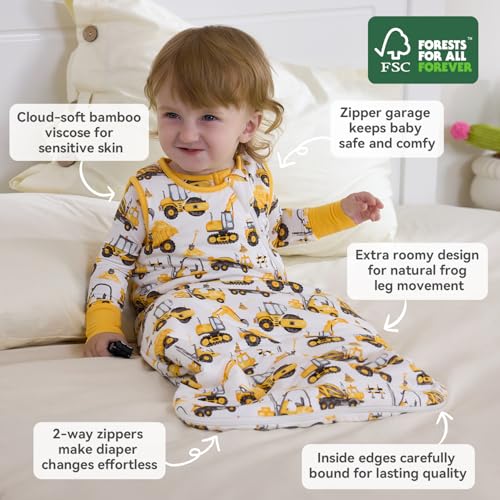 Image of babee Reshinee Bamboo Viscose Sleep Sack for Babies and Toddlers 1.0 Tog Wearable Blanket 2-Way Zipper Baby Shower Gifts