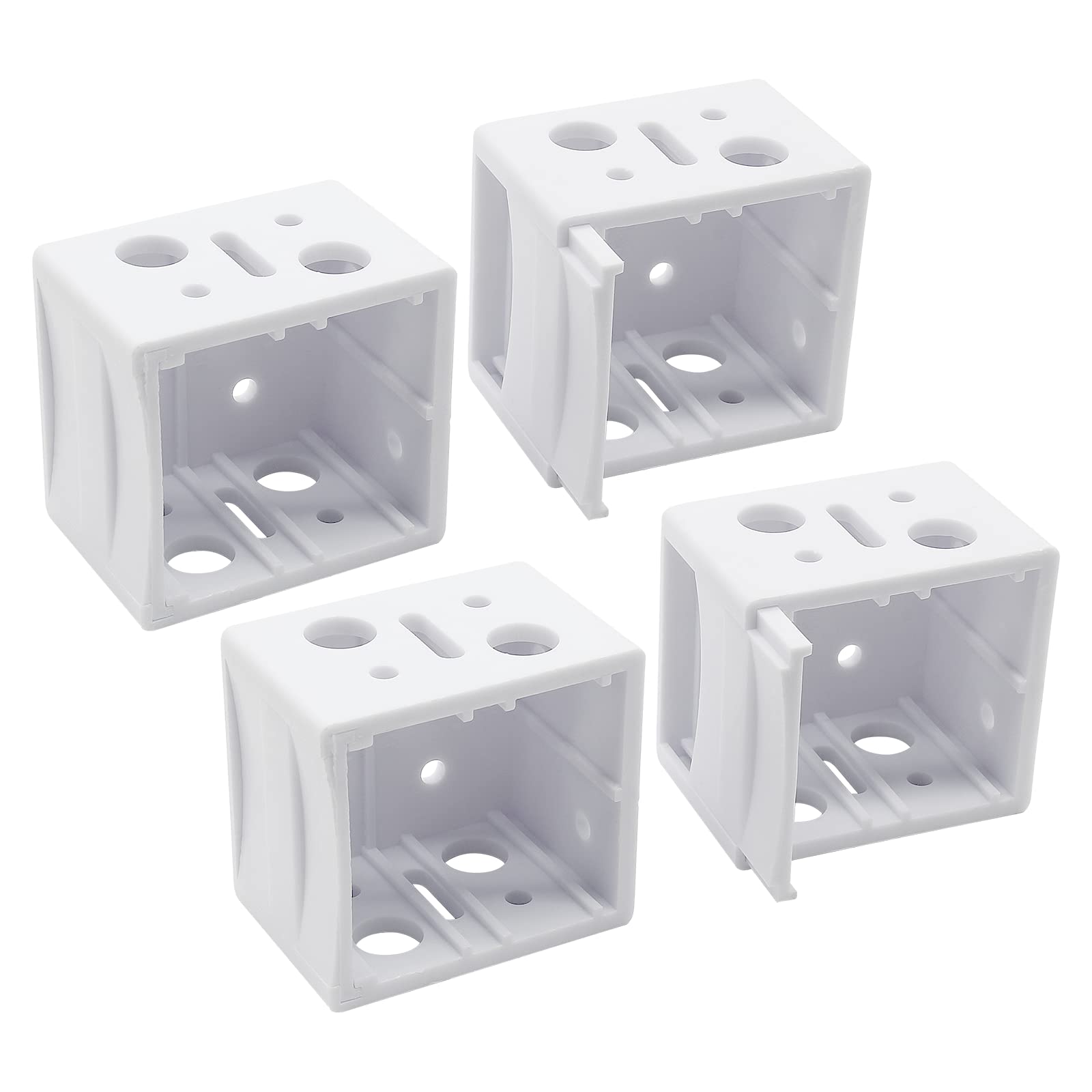 Waziaqoc 4PCS Plastic Blind Brackets, 1 Inch White Low Profile Box Mounting Bracket for Window Blinds Window Blinds Headrail Bracket