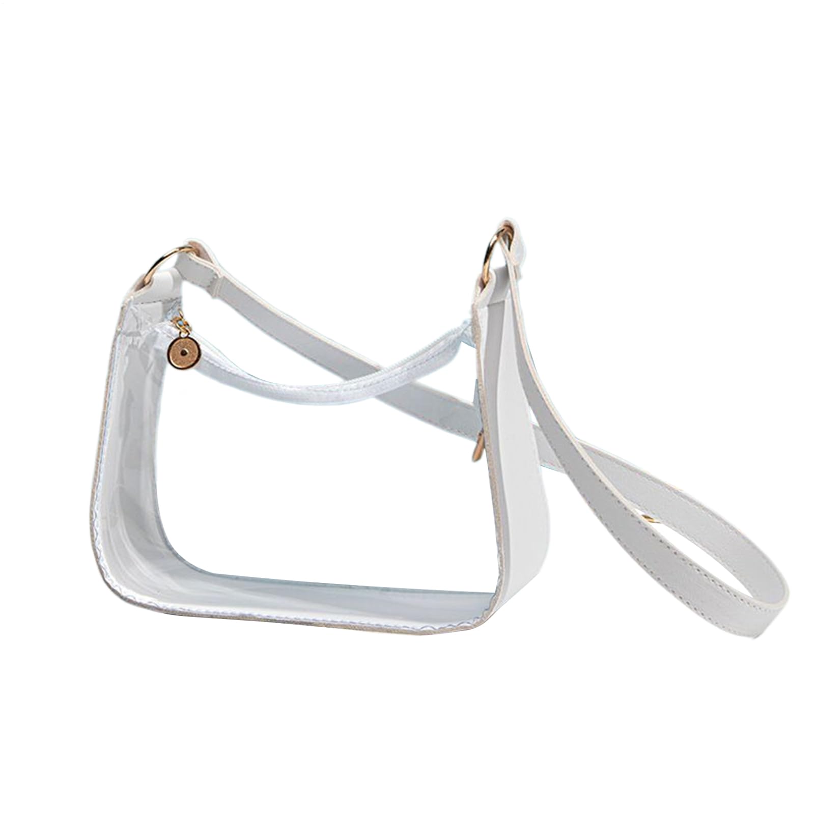 Transparente Geldbörsen, weiche transparente Damen-Tasche, Handtasche mit verstellbarem Schultergurt, für Festivals, Schule, Outfit, Events, Reisen, Mittagessen, Arbeit, Konzert, Party, weiß, Refer to