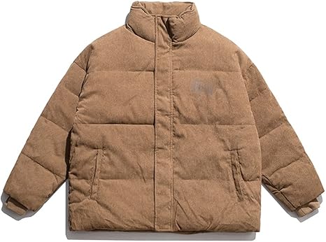 Amazon Co Jp Fenxixi メンズコットンパッド入りジャケット冬カップルスタンドアップカラーコットン パッドドジャケットメンズ コルデュロイカジュアルパッドドジャケット男性 Color A Size Xl Code 服 ファッション小物