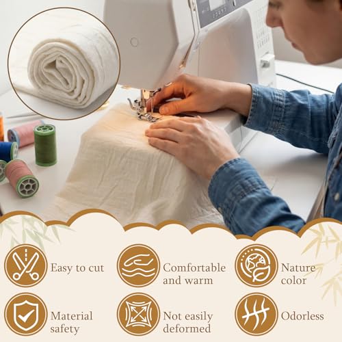 Gilprop 71 x 90 in Bamboo Batting for Quilting with Scrim Needle Punched Light Weight Natural for Quilts Sewing Craft Wearable Art